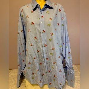 Bugatchi Uomo Mens French Cuff with stiched cherries dress shirt!